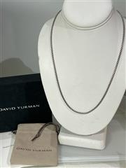 David Yurman Sterling Silver Box Chain Necklace 22